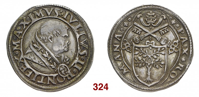 § Roma Giulio II (Giuliano della Rovere), 1503-1513. Doppio giulio, AR 7,72 g. t...