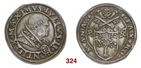 § Roma Giulio II (Giuliano della Rovere), 1503-1513. Doppio giulio, AR 7,72 g. tre ghiande IVLIVS II PONTIFEX MAXIMVS Busto a d. con piviale ornato e ...