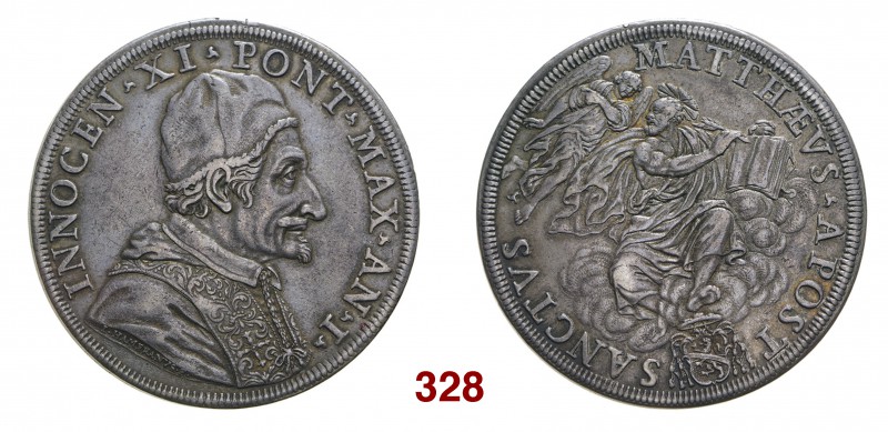 § Roma Innocenzo XI (Benedetto Odescalchi), 1676-1689. Piastra anno I, AR 31,90 ...