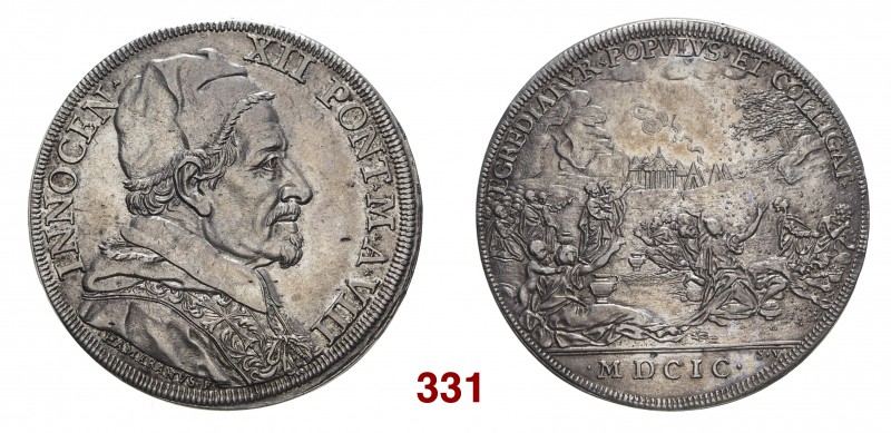 Roma Innocenzo XII (Antonio Pignatelli), 1691-1700. Piastra anno VIII/1699, AR 3...