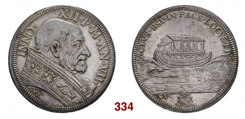 Roma Innocenzo XII (Antonio Pignatelli), 1691-1700. Mezza piastra anno VII, AR 1...