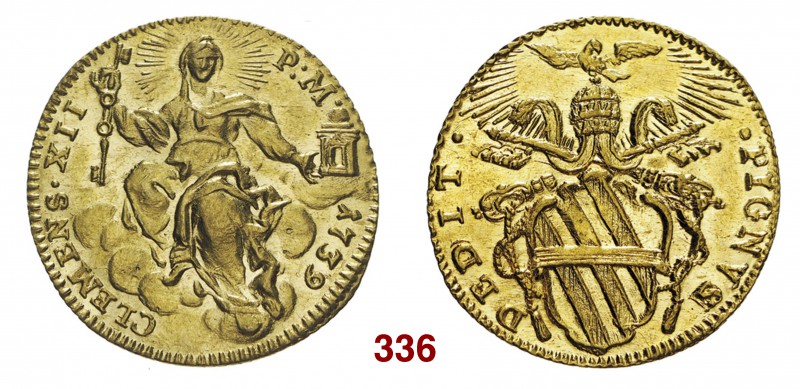 Roma Clemente XII (Lorenzo Corsini), 1730-1740. Zecchino 1739, AV 3,42 g. CLEMEN...