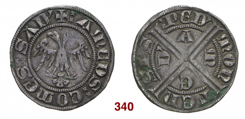 Savoia Amedeo V, 1285-1323. Grosso di Piemonte, Susa o Avigliana, AR 2,26 g. AME...