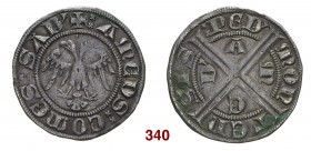 Savoia Amedeo V, 1285-1323. Grosso di Piemonte, Susa o Avigliana, AR 2,26 g. AMEDS COMES SAB’ Aquila bicipite ad ali spiegate Rv. PED’ – MON – TEN – S...