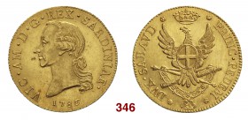 Savoia Vittorio Amedeo III, 1773-1796. Mezzo Carlino da 2,5 Doppie 1786, Torino. AV 22,78g MIR 980. Simonetti 2/1 Molto rara, di notevole qualità. q.F...