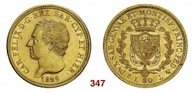 Savoia Carlo Felice, 1821-1831. Da 80 lire 1829 Genova. Pagani 33. MIR 1032l. q.Spl / Spl