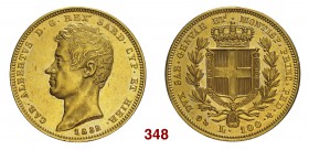Savoia Carlo Alberto, 1831-1849. Da 100 lire 1832 Genova. Pagani 134. MIR 1043a. Fondi lucenti, Spl