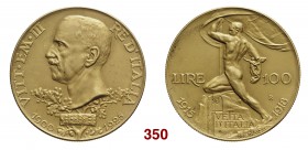 Savoia Vittorio Emanuele III re d’Italia, 1900-1946. Da 100 lire 1925. Pagani 645. MIR 1117a. Rara. Migliore di Spl