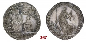 Venezia Alvise III Mocenigo, 1722-1732. Osella anno IX/1730, AR 9,80 g. S M VENET ALOY – MOCENI D San Marco, seduto in trono a s., benedice con la man...
