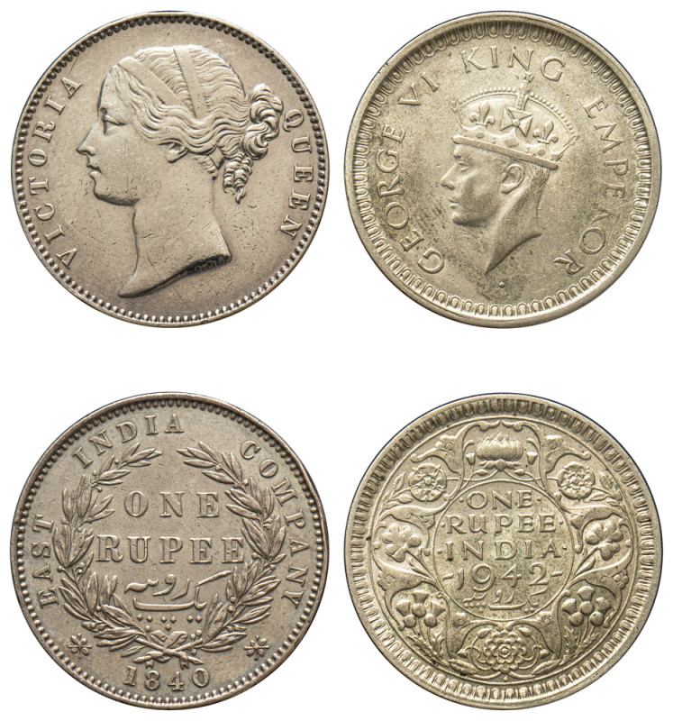 British India, Victoria (1), 1837-1901 and George VI (1), 1936-1952. Lot of 2 co...
