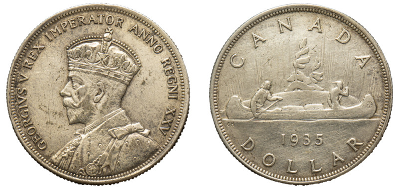 Canada, George V, 1910-1936. Dollar, 1935, 25th Anniversary of the Reign of King...