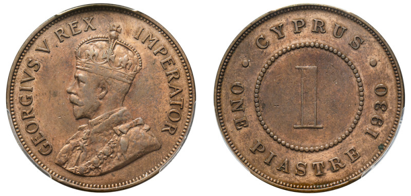 Cyprus, British Administration, George V, 1910-1936. Piastre, 1930, Royal mint (...