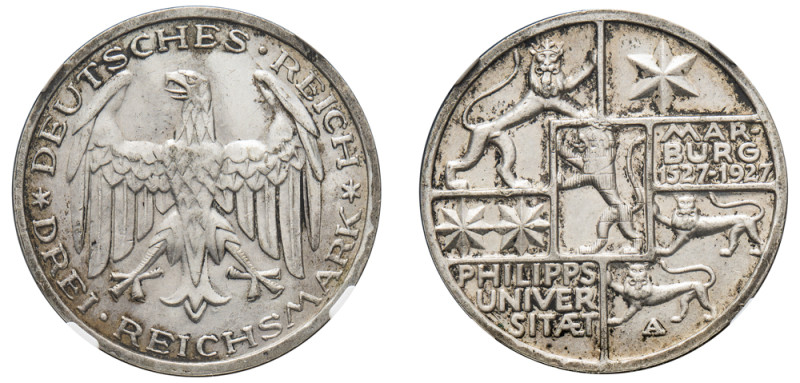 Germany (1871-1948), Weimar Republic, 1918-1933. 3 Mark, 1927 A, Berlin mint, 40...