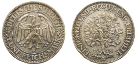 Germany (1871-1948), Weimar Republic, 1918-1933. 5 Reichsmark, 1928 A, Berlin mint, 24.88g (KM56; Dav. 966).

Good extremely fine with remaining lustr...