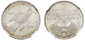 Germany, Federal Republic, 1949-. 5 Deutsche Mark, 1952 D, Centennial of the Germanic Museum in Nurnberg, Munich mint (KM113).

Graded MS63 NGC.

Mint...