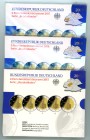 Germany, Federal Republic, 1949-. Lot of 3 official blisters comprising Annual Set of 2 Euros, 2015, State of Hessen, including all mints (A, D, F, G,...