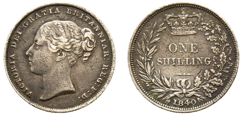 Great Britain, Victoria, 1837-1901. Shilling, 1840, London mint, 5.58g (KM734.1;...