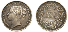 Great Britain, Victoria, 1837-1901. Shilling, 1840, London mint, 5.58g (KM734.1; S-3904).

Good fine.