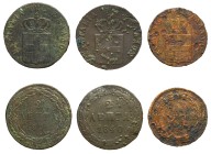 Greece, King Otto, 1832-1862. Lot of 3 coins comprising 2 Lepta, 1832, First Type, Munich mint, 2.35g (KM14; Divo 25a); 2 Lepta, 1840, First Type, Ath...