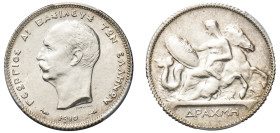 Greece, King George I, 1863-1913. Drachma, 1910, Second Type, Paris mint (KM60; Divo 54a; IV24). 

Graded MS62 PCGS.