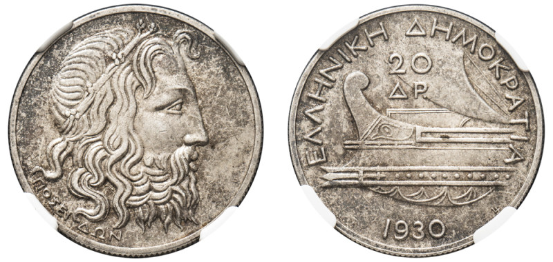 Greece, First Republic, 1924-1935. 20 Drachmai, 1930, London mint (KM73; Divo 10...
