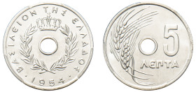 Greece, King Paul, 1947-1964. 5 Lepta, 1954, Bern mint (KM77; Divo 123).

Graded MS66 PCGS.