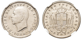 Greece, King Paul, 1947-1964. 50 Lepta, 1954, Paris mint (KM80; Divo 120a).

Graded MS66 NGC.