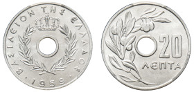 Greece, King Paul, 1947-1964. 20 Lepta, 1959, Bern mint (KM79; Divo 121b).

Graded MS64 PCGS.