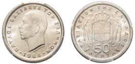 Greece, King Paul, 1947-1964. 50 Lepta, 1964, Vienna mint (KM80; Divo 120e).

Graded MS65 PCGS.