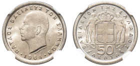 Greece, King Paul, 1947-1964. 50 Lepta, 1964, Vienna mint (KM80; Divo 120e).

Graded MS64 NGC.