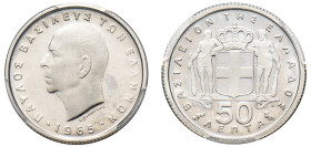 Greece, King Paul, 1947-1964. Proof 50 Lepta, 1965, Vienna mint (KM80).

Graded PR67 Cameo PCGS.