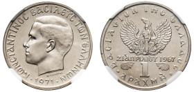 Greece, King Constantine II, 1964-1973. Drachma, 1971, Second Type, Athens mint (KM98).

Graded MS66 NGC.