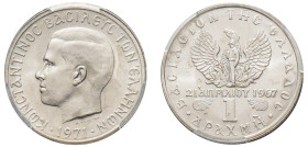 Greece, King Constantine II, 1964-1973. Drachma, 1971, Second Type, Athens mint (KM98).

Graded MS66 PCGS.