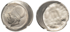 Greece, Third Republic, 1974-. 20 Drachmai, (1976-1988), Athens mint, broadstruck with reverse brockage (KM120).

Graded Mint Error MS66, Broadstruck ...