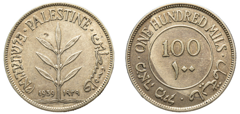 Palestine, British Mandate, 1920-1948. 100 Mils, 1939, London mint, 11.62g (KM7)...