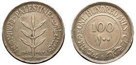 Palestine, British Mandate, 1920-1948. 100 Mils, 1942, London mint, 11.59g (KM7).

About extremely fine with some minor bumps on edge.