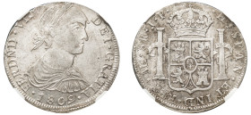 Peru, Ferdinand VII, 1808-1821. 8 Reales, 1809 LIMAE JP, Lima mint, large imagined bust and “FERDND” on obverse legend (KM106.1).

Graded AU58 NGC....