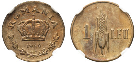 Romania, Carol II, 1930-1940. Leu, 1940, Bucharest mint (KM56).

Graded UNC Details, Cleaned NGC.