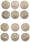 Russia, Soviet Union, 1922-1991. Official set of Roubles (6), 1977 (1), 1978 (1), 1979 (2), 1980 (2), commemorating Summer Olympics Moscow 1980, Lenin...