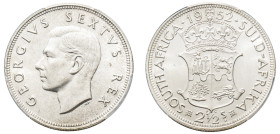 South Africa, George VI, 1936-1952. 2 1/2 Shillings, 1952, Pretoria mint (KM39.2).

Graded UNC Details, Cleaned PCGS.