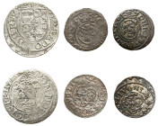 Swedish Livonia, Riga, Gustav II Adolf (1), 1621-1632, Christina (2), 1632-1654. Lot of 3 coins comprising 3 Polker, 1624 [(16)24], 1.11g (KM10); Soli...