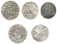 World. Lot of 3 coins comprising Austrian States, Tyrol, Kreuzer, ND (1508-1519), Hall mint, 0.88g (Schulten 4436); Polish States, Elbing, 3 Polker, 1...