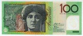Australia
Reverse Bank
100 Dollars, ND (1996)
S/N IH 96907471 - Signatures of Evans & Fraser
Printer: NPA
Pick 55a

About uncirculated to uncirculated...