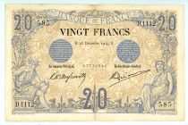 France
Banque de France
20 Francs, 28 December 1904
S/N D.1112 585 27778585 - Signatures of D’Anfreville & Giraud
Pick 61

Fine or better.