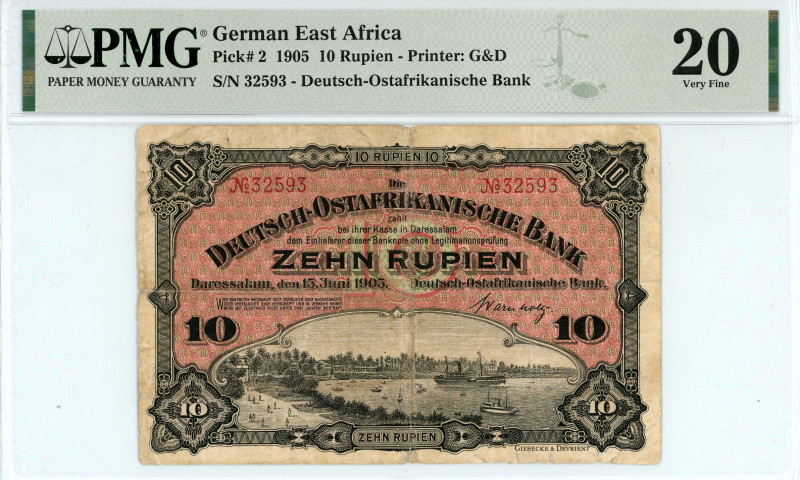 German East Africa
Deutsch-Ostafrikanische Bank
10 Rupien, 15 June 1905
S/N 3259...