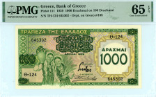Greece
Bank of Greece (ΤΡΑΠΕΖΑ ΤΗΣ ΕΛΛΑΔΟΣ)
1.000 Drachmai, 1st January 1939
Overprinted on both sides
S/N Θ-124 645302
Pick 111; Pitidis 110

Graded ...