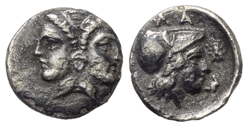Mysien. Lampsakos.

 Diobol (Silber). Ca. 500 - 490 v. Chr.
Vs: Janusförmiger...