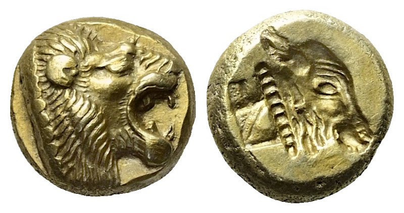 Lesbos. Mytilene.

 1/6 Stater bzw. Hekte (Elektron). Ca. 521 - 478 v. Chr.
V...