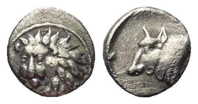 Karien. Unbestimmte Münzstätte.

 Tetartemorion (Silber). Ca. 400 - 340 v. Chr...