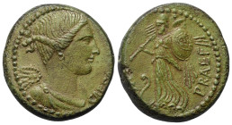 Iulius Caesar.

 Dupondius (Messing). 45 v. Chr. unbekannte Münzstätte.
Vs: CAES[AR DIC TER]. Drapierte Büste der Victoria rechts.
Rs: [C CLOVI] P...